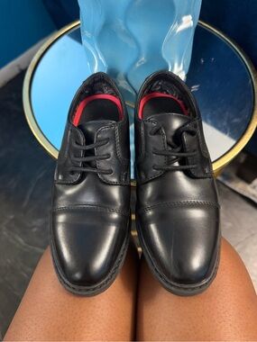 Black Leather Lace-Up Dress Shoes 13c